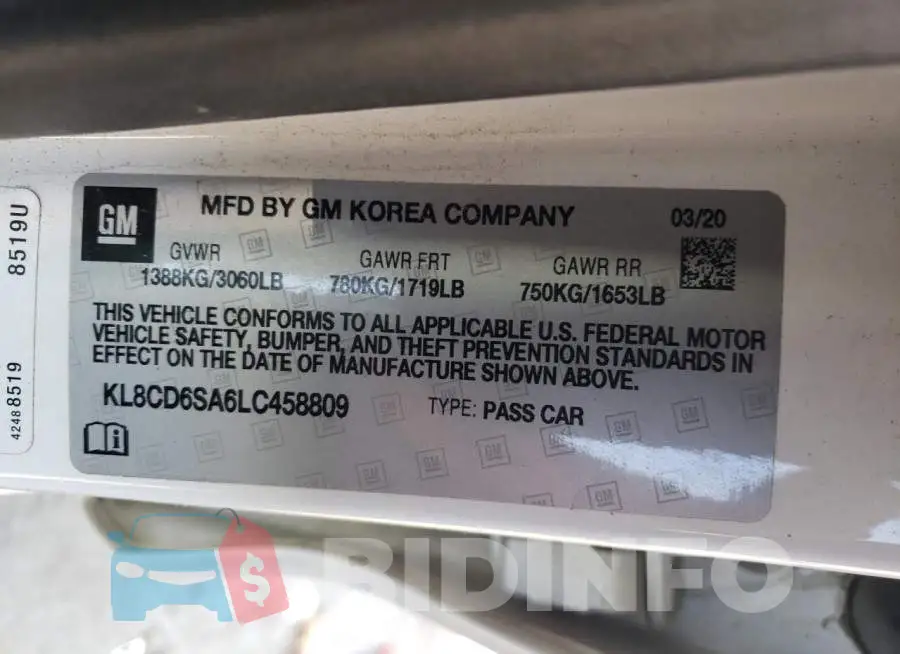 KL8CD6SA6LC458809 Photo# 13