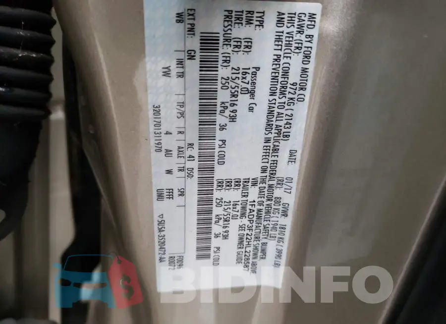 1FADP3F22HL228587 Photo# 12