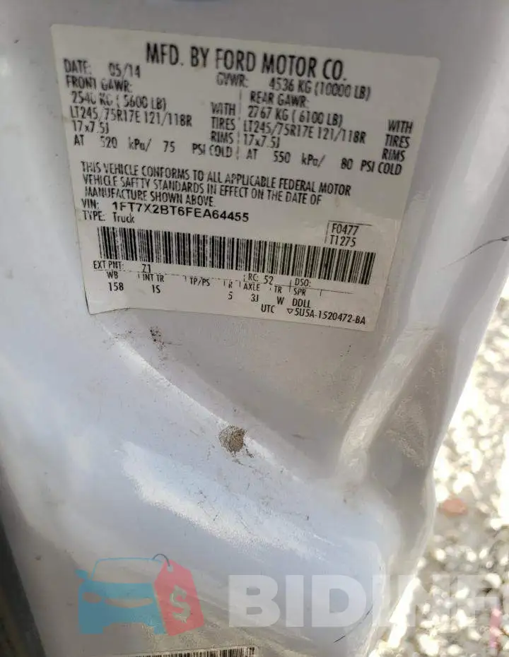 1FT7X2BT6FEA64455 Photo# 12