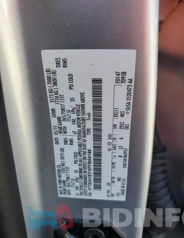 1FTEW1EFXFFB54146 Photo# 12