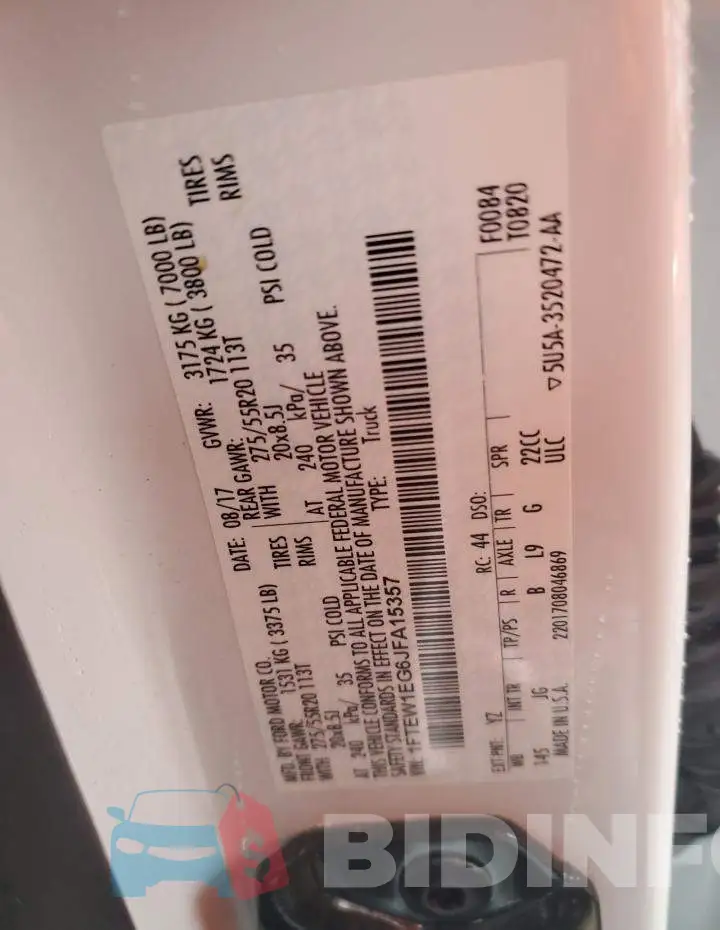 1FTEW1EG6JFA15357 Photo# 12