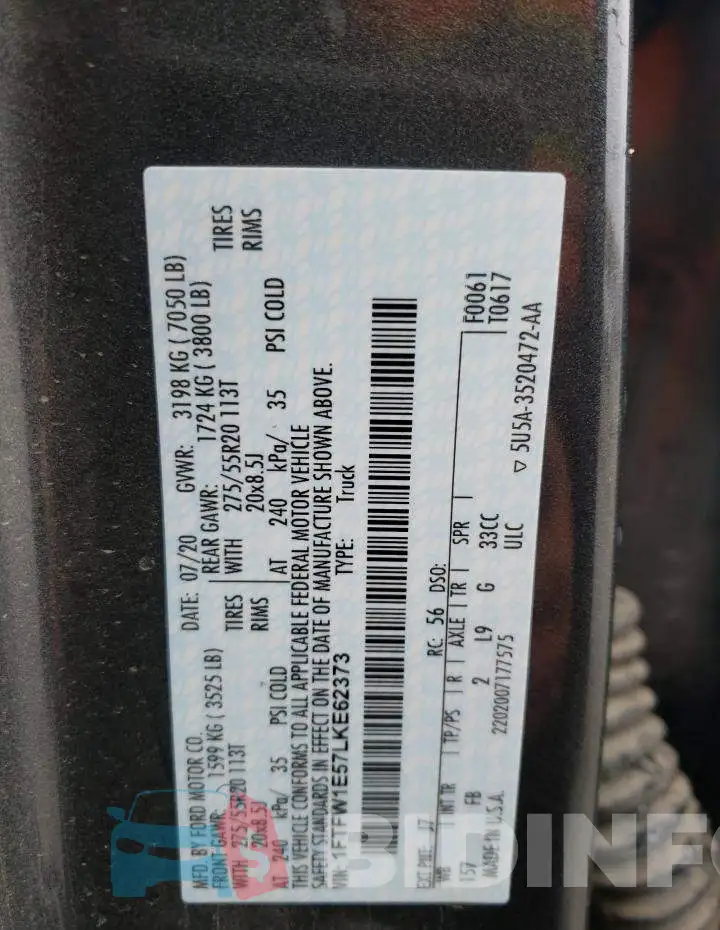 1FTFW1E57LKE62373 Photo# 12