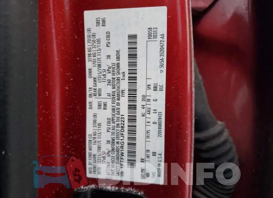1FTFW1RG1JFD82231 Photo# 13