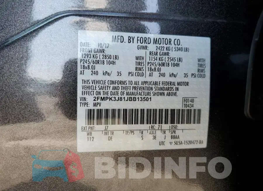 2FMPK3J81JBB13501 Photo# 12