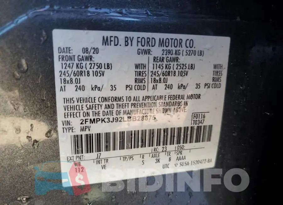 2FMPK3J92LBB28875 Photo# 13