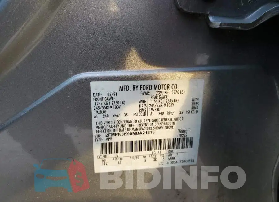 2FMPK3K90MBA21615 Photo# 14