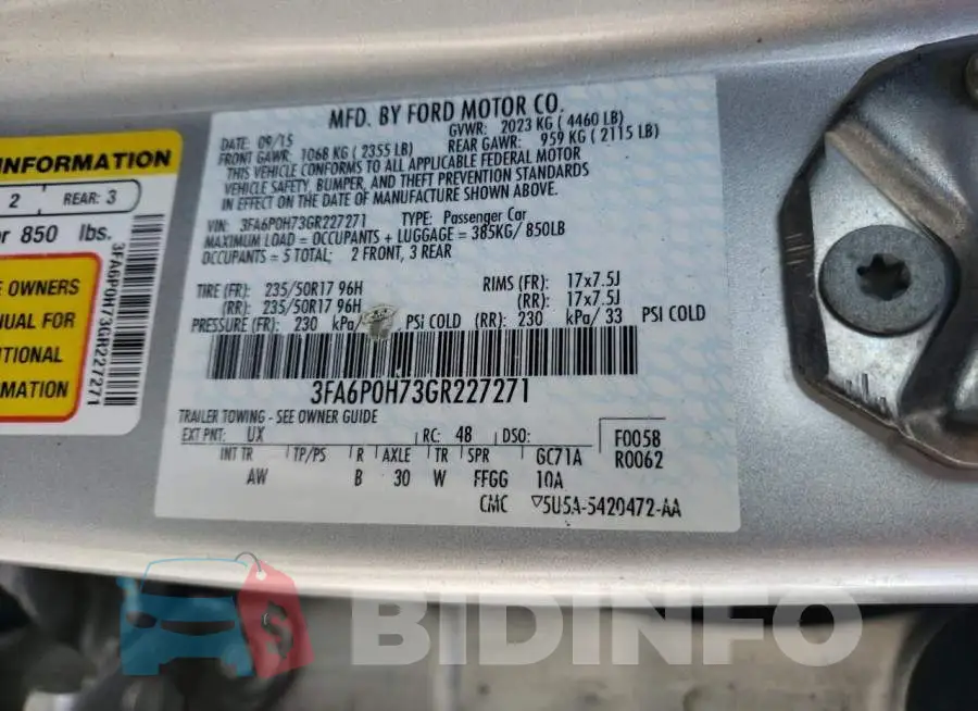 3FA6P0H73GR227271 Photo# 13