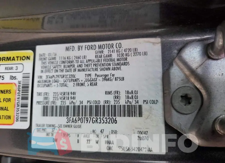 3FA6P0T97GR353206 Photo# 12