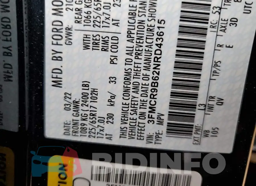 3FMCR9B62NRD43615 Photo# 12