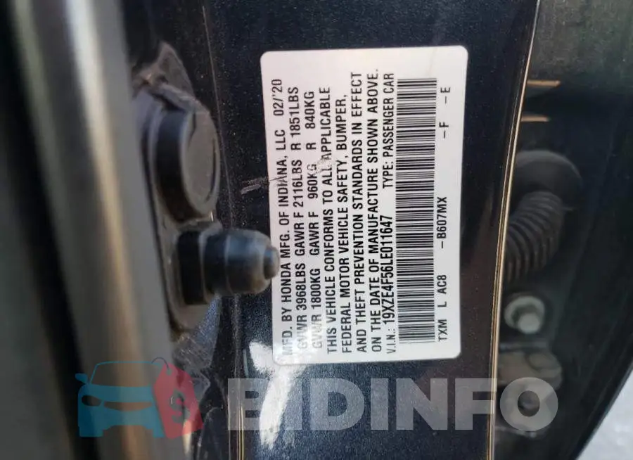 19XZE4F56LE011647 Photo# 12