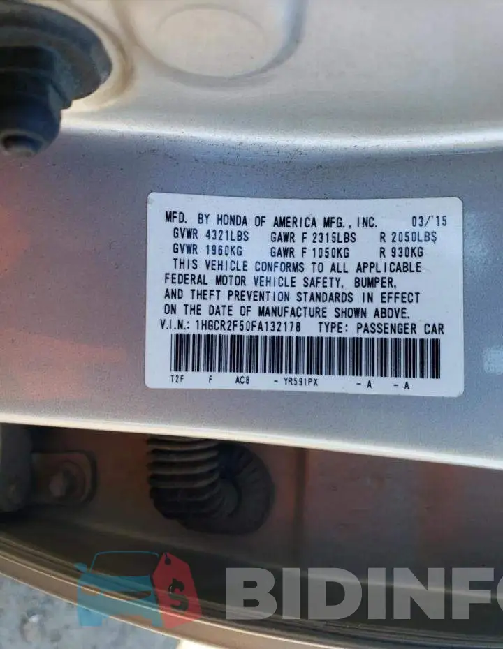 1HGCR2F50FA132178 Photo# 12
