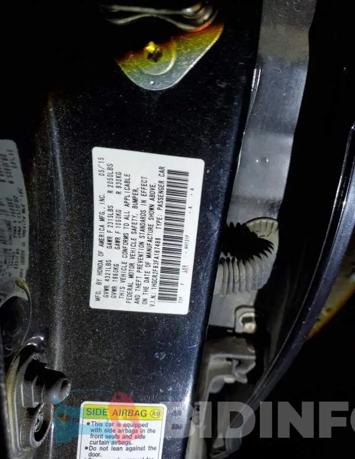 1HGCR2F83FA187489 Photo# 13