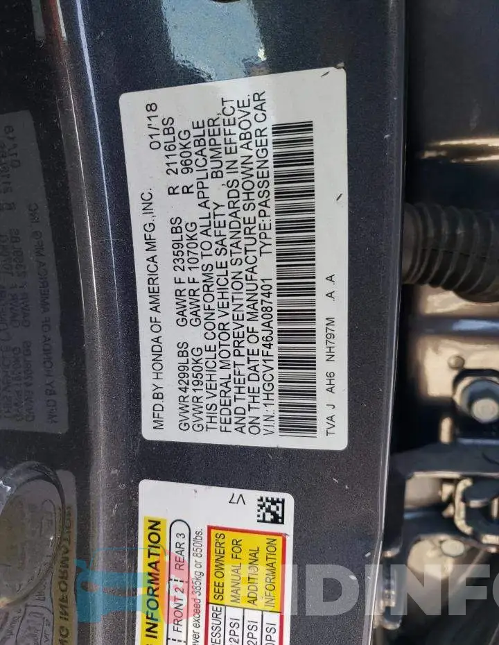 1HGCV1F46JA087401 Photo# 12