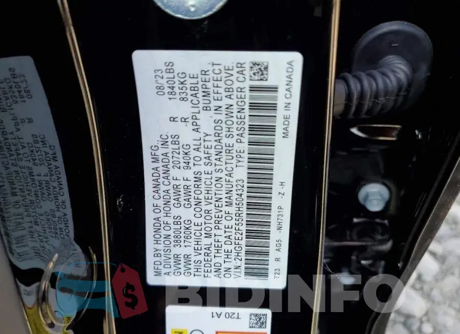 2HGFE2F55RH504323 Photo# 12