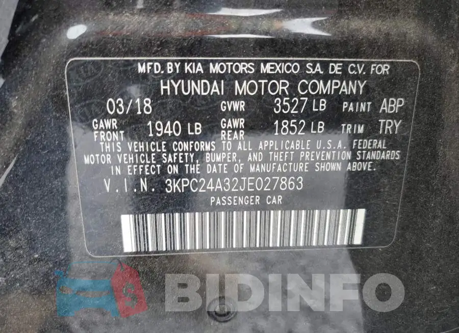 3KPC24A32JE027863 Photo# 12