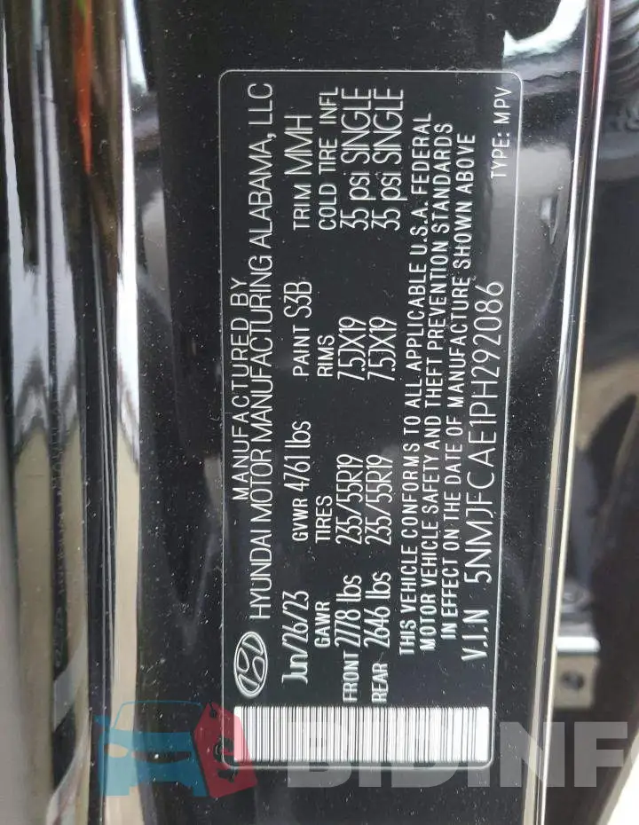 5NMJFCAE1PH292086 Photo# 13
