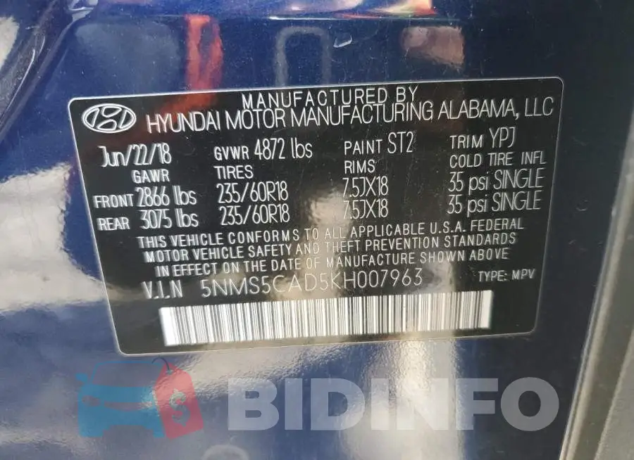 5NMS5CAD5KH007963 Photo# 13