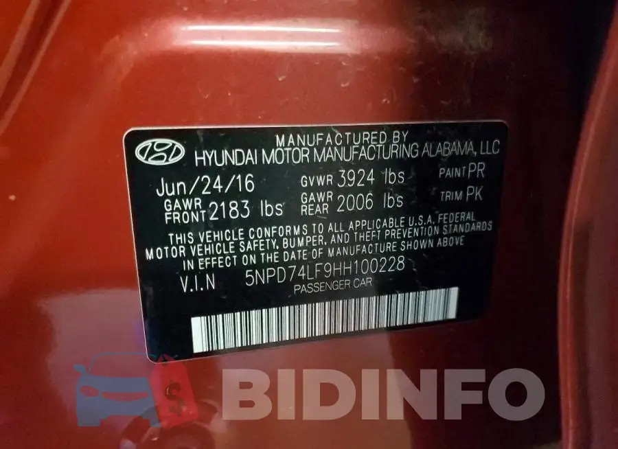 5NPD74LF9HH100228 Photo# 12