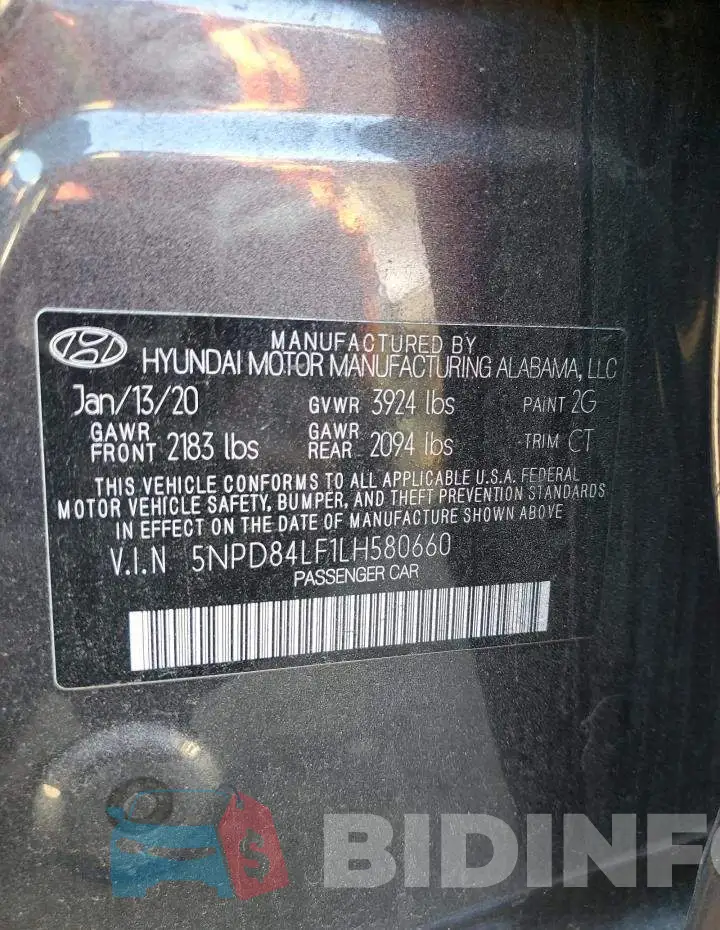 5NPD84LF1LH580660 Photo# 12