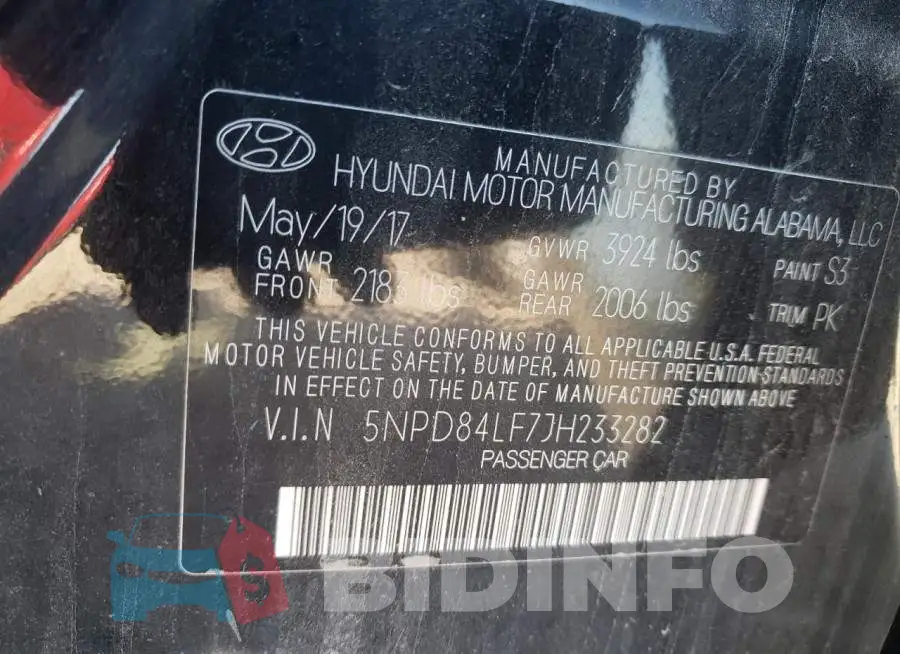 5NPD84LF7JH233282 Photo# 13