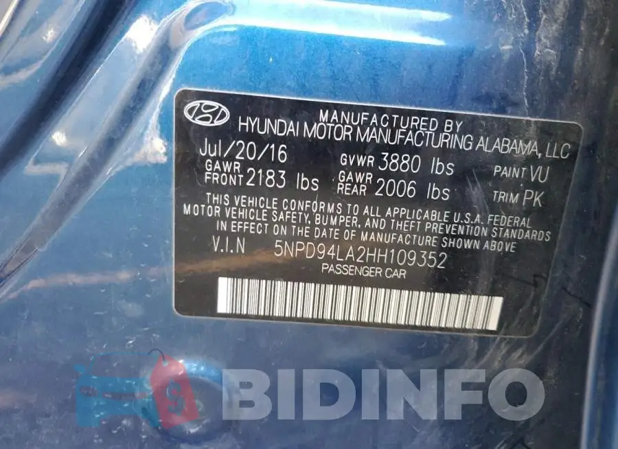 5NPD94LA2HH109352 Photo# 12