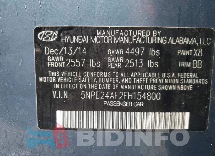 5NPE24AF2FH154800 Photo# 12
