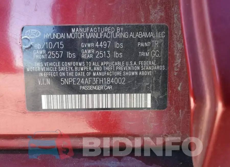 5NPE24AF3FH184002 Photo# 13