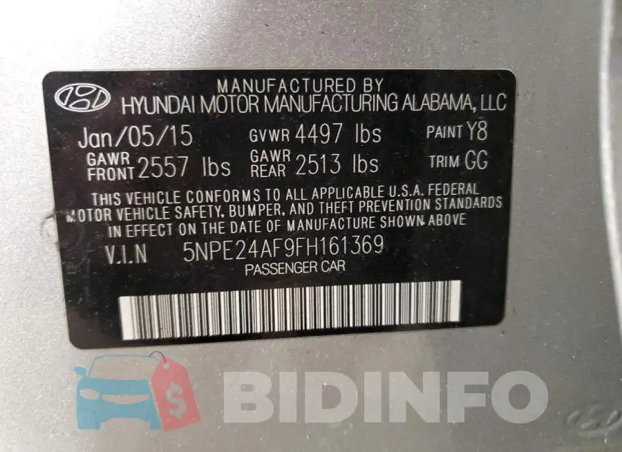 5NPE24AF9FH161369 Photo# 12