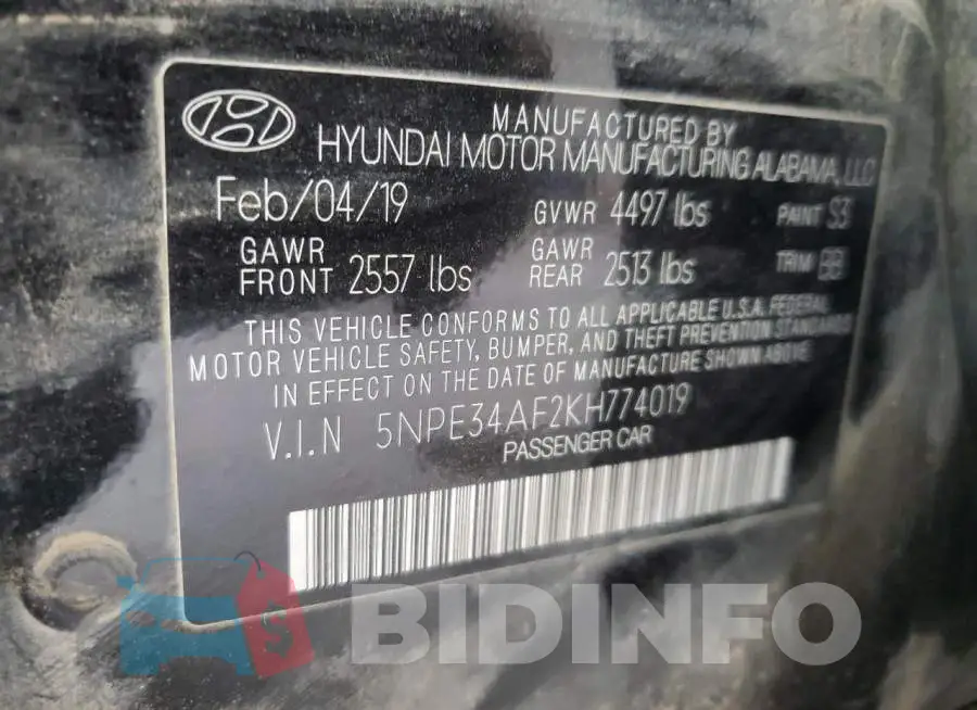 5NPE34AF2KH774019 Photo# 12
