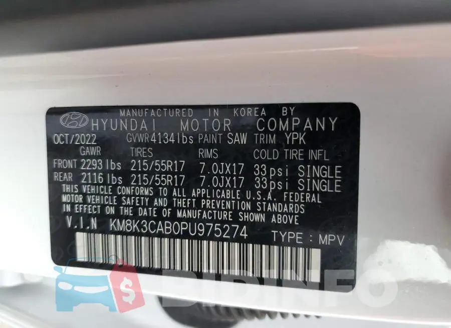 KM8K3CAB0PU975274 Photo# 12