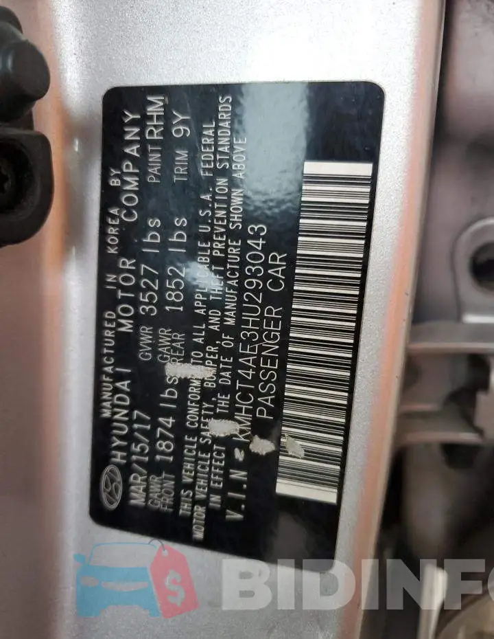 KMHCT4AE3HU293043 Photo# 12