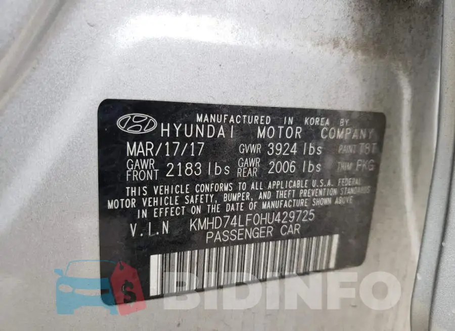 KMHD74LF0HU429725 Photo# 12