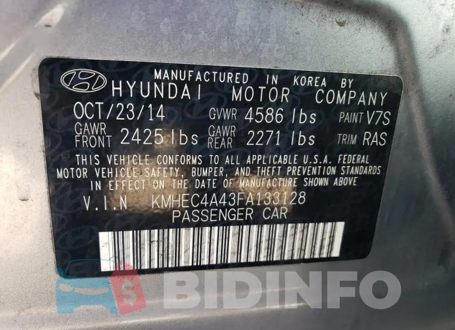 KMHEC4A43FA133128 Photo# 12