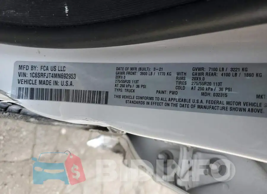 1C6SRFJT4MN692953 Photo# 12