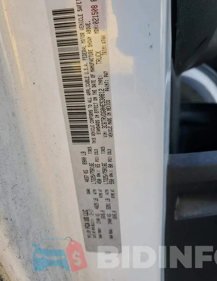 3C6TRVDG0HE530812 Photo# 12