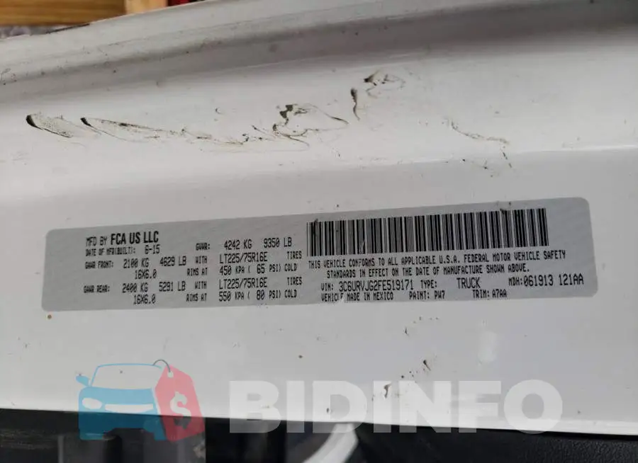 3C6URVJG2FE519171 Photo# 13