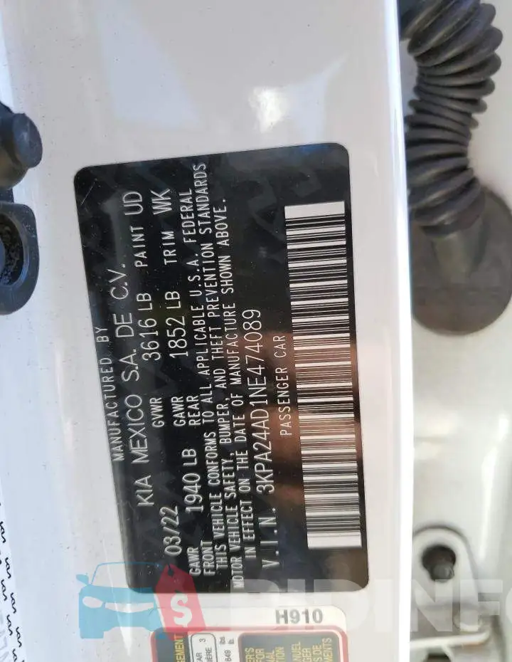 3KPA24AD1NE474089 Photo# 13