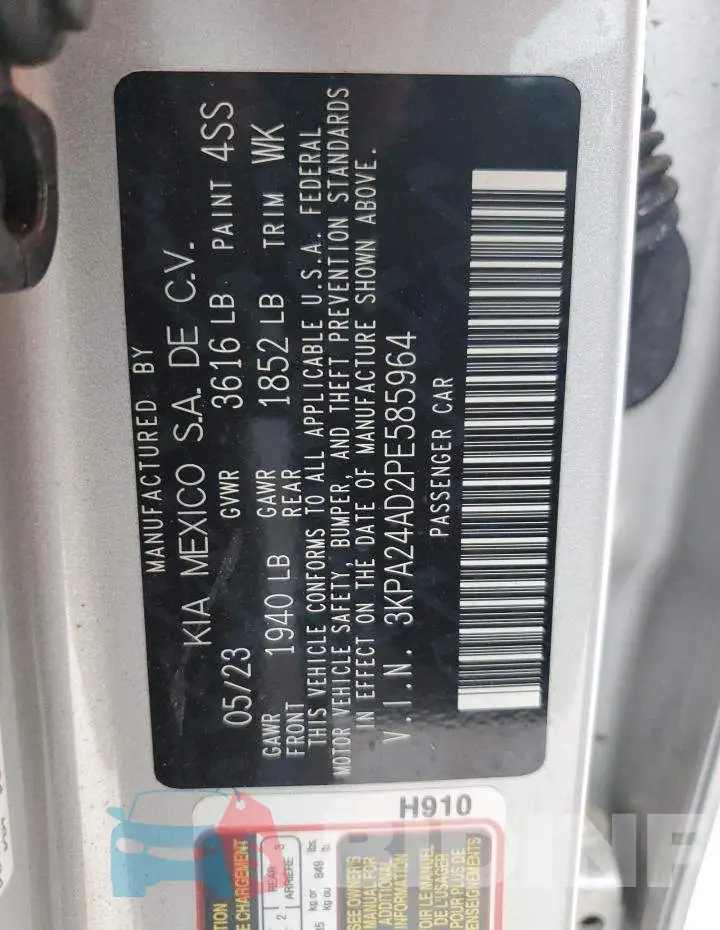3KPA24AD2PE585964 Photo# 12