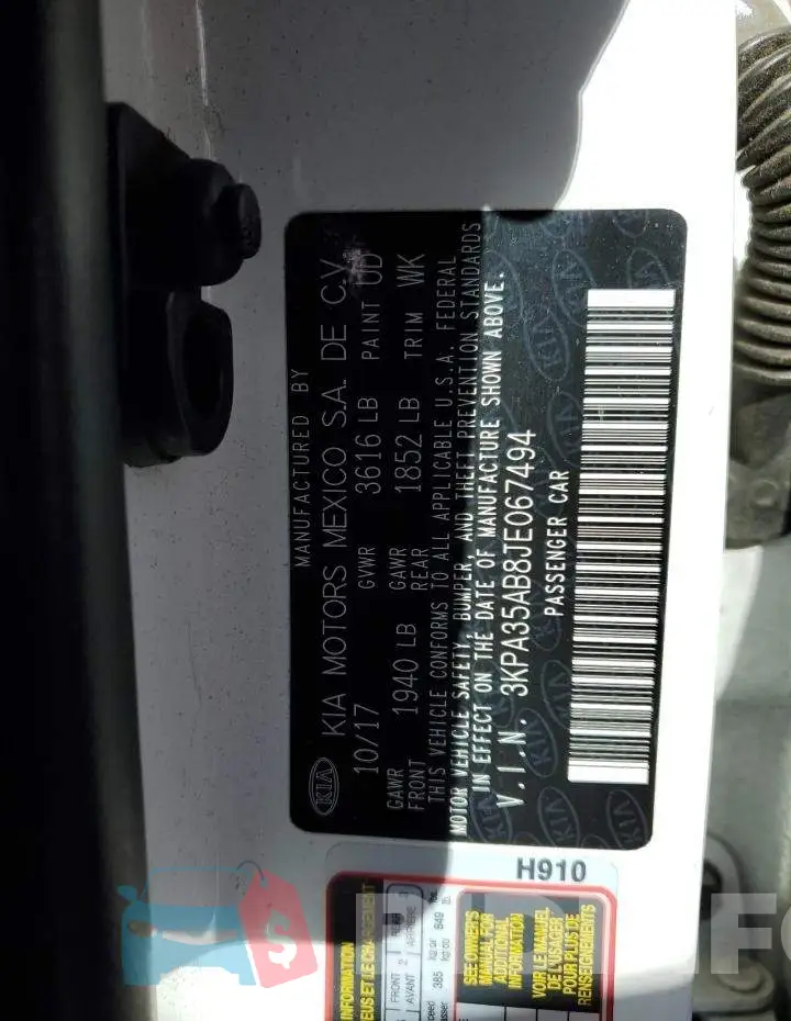 3KPA35AB8JE067494 Photo# 12