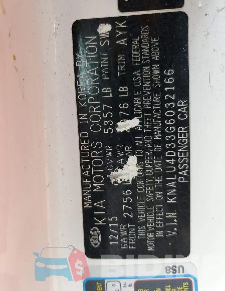 KNALU4D33G6032166 Photo# 13