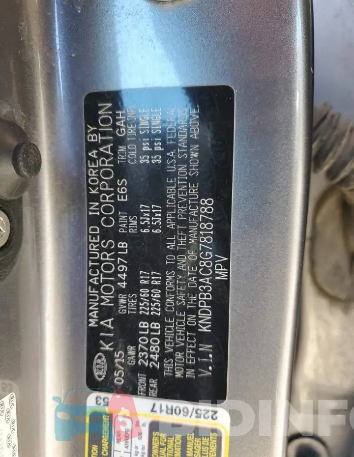 KNDPB3AC8G7818788 Photo# 13