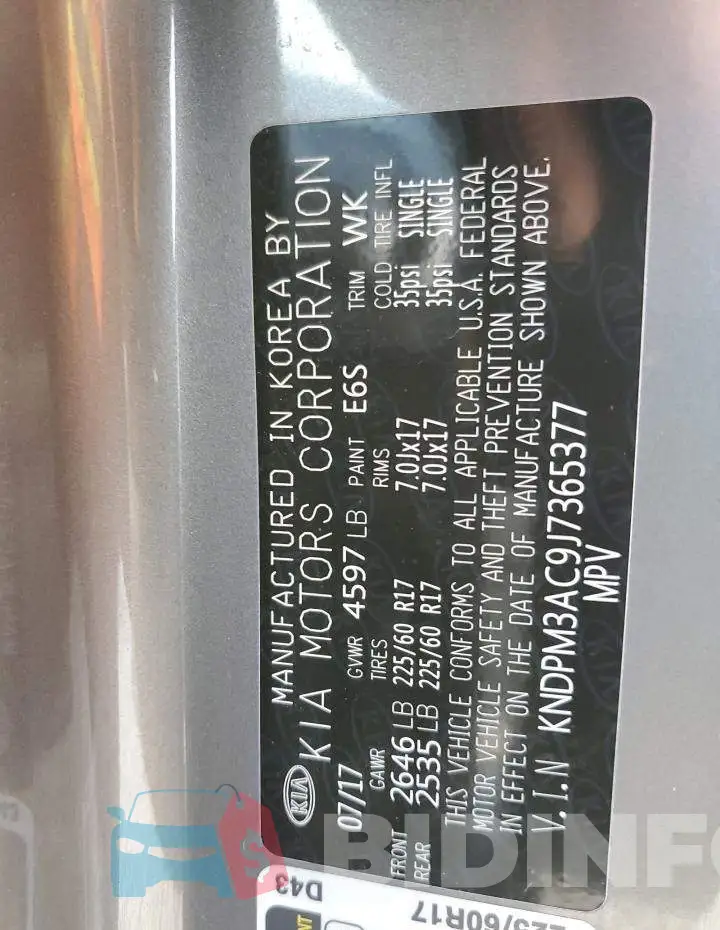 KNDPM3AC9J7365377 Photo# 13