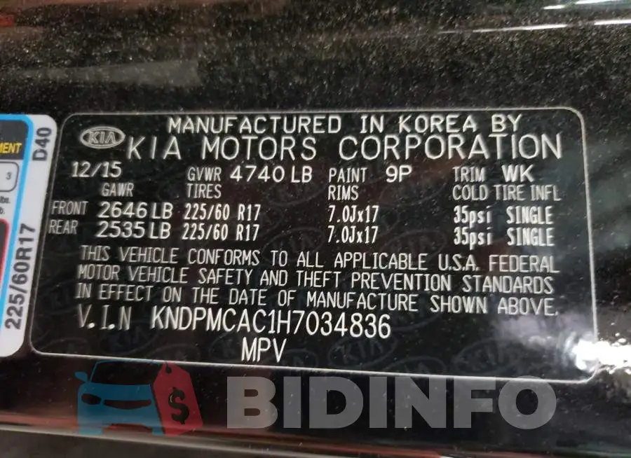 KNDPMCAC1H7034836 Photo# 12
