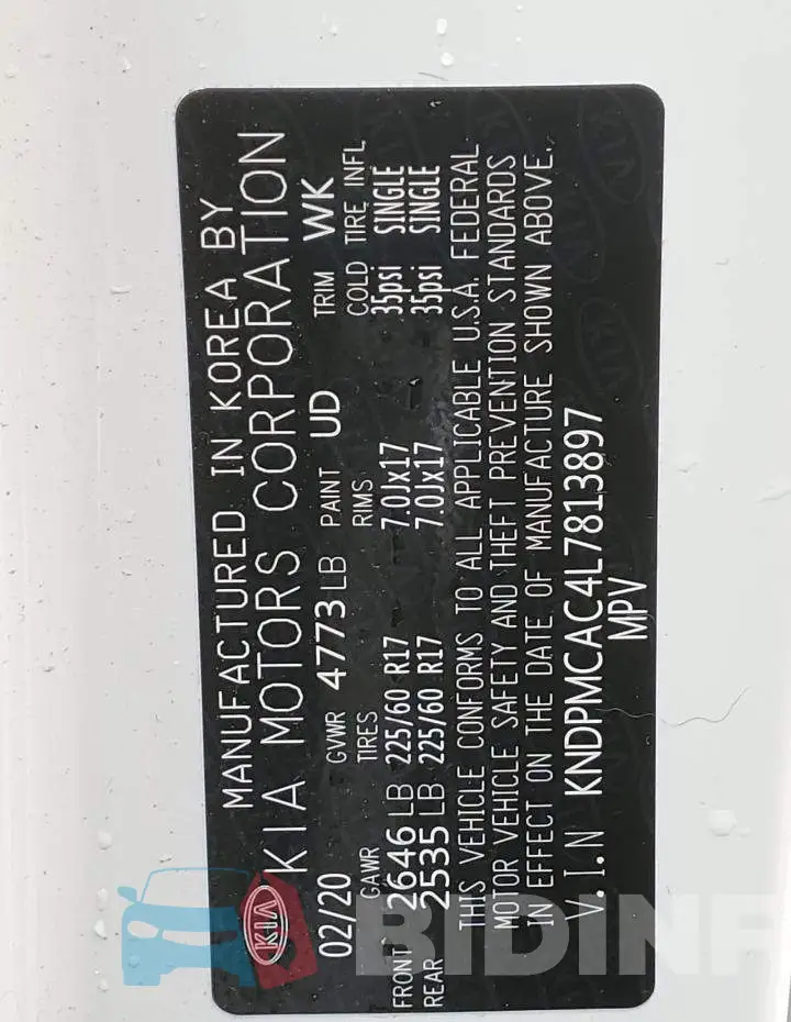 KNDPMCAC4L7813897 Photo# 13