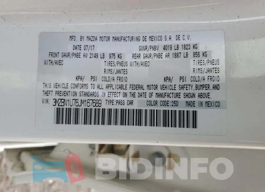 3MZBN1U76JM167689 Photo# 12