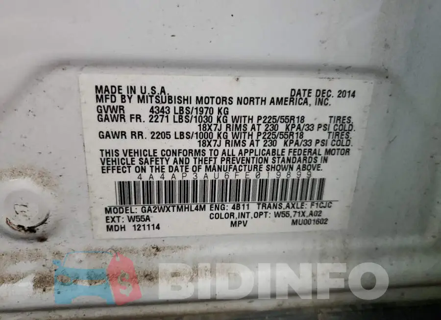 4A4AP3AU6FE019899 Photo# 13