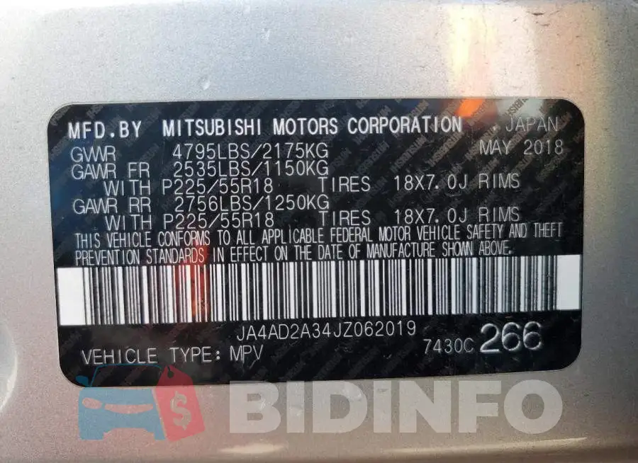 JA4AD2A34JZ062019 Photo# 13