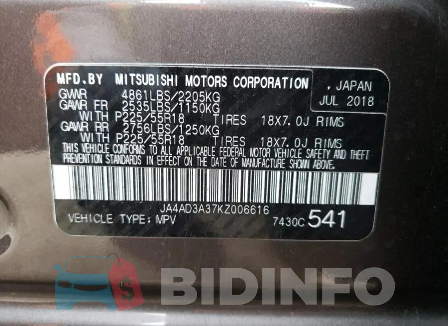 JA4AD3A37KZ006616 Photo# 13