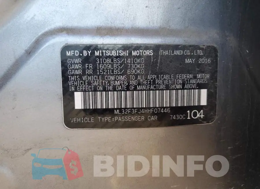 ML32F3FJ4HHF07446 Photo# 12