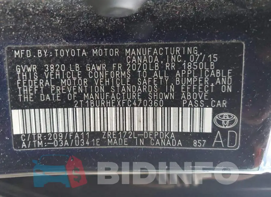 2T1BURHEXFC470360 Photo# 12